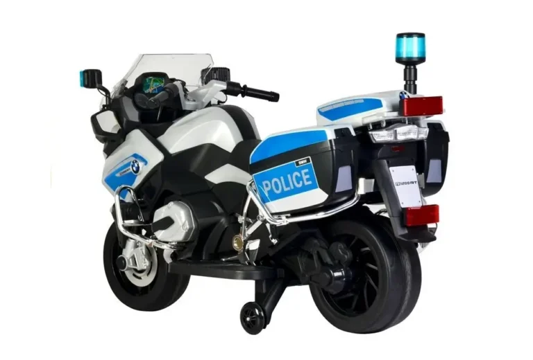 Kids Ride-On Big Police Bike Toy with Training Wheels-3
