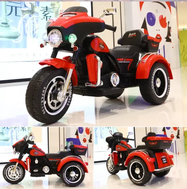 Harley-Davidson Inspired Ride-On Kids Sports Motorcycle - LED, Bluetooth