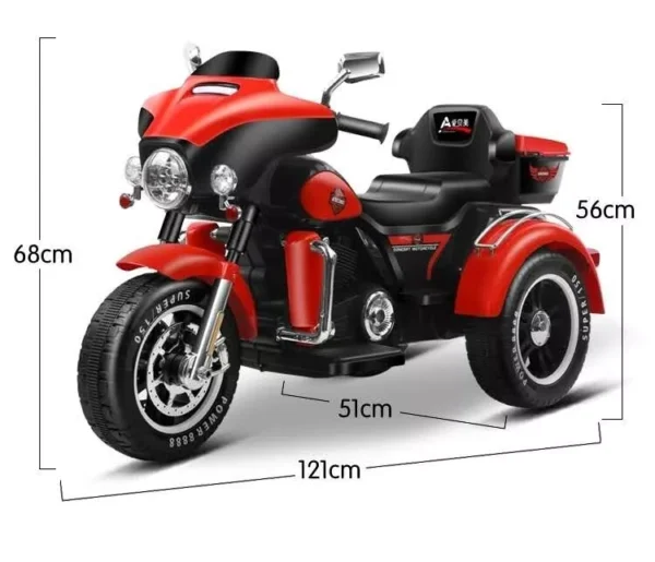 Harley-Davidson Inspired Ride-On Kids Sports Motorcycle - LED, Bluetooth