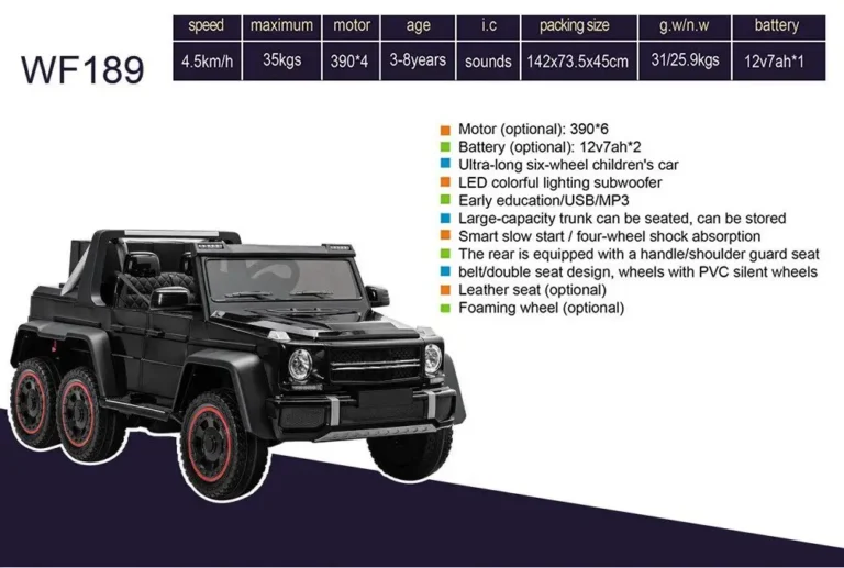 6 Wheeler Mercedes AMG ride-on toy car for kids-black-2