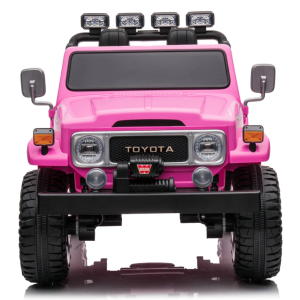 24V 2-Seater Licensed Toyota FJ40 RC Kids Ride-On Car Hot Pink